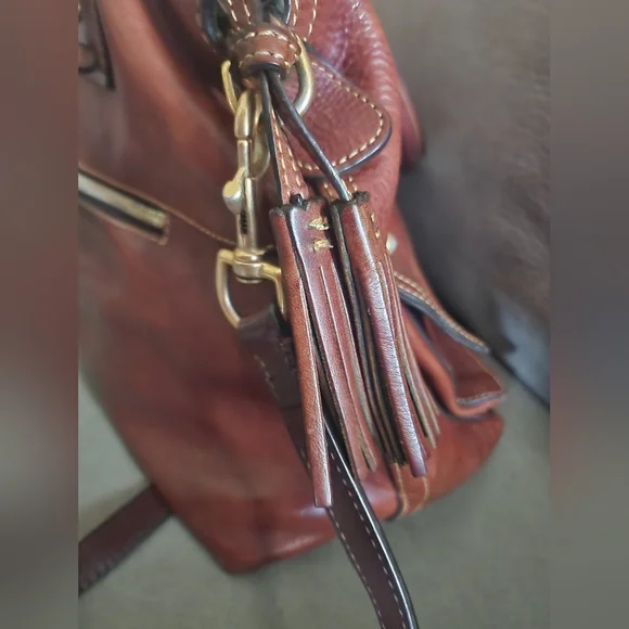 Dooney & Bourke Brown Leather Satchel - Picture 8 of 9